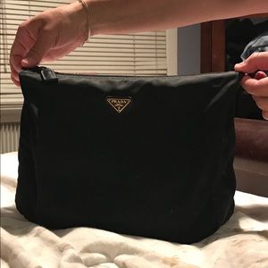 Prada Black Nylon Large Cosmetic Bag